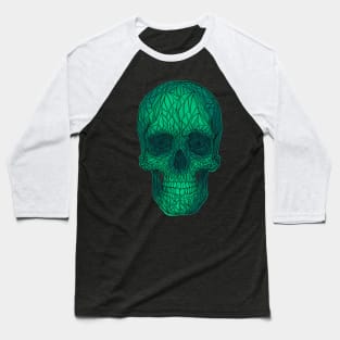 Stained Glass Skull - green version Baseball T-Shirt